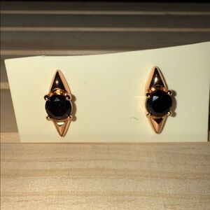 Elegant Black and Rose Gold Earrings